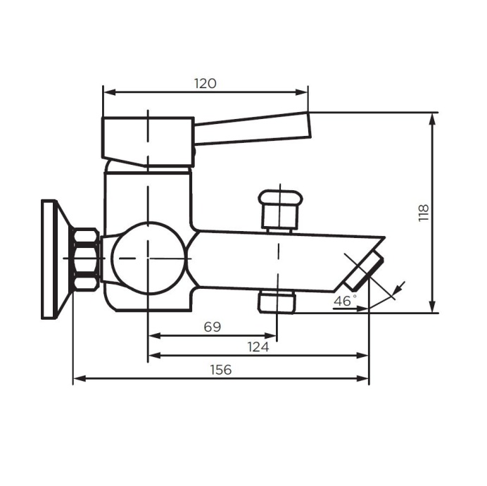 Смеситель Dorff Logic для ванны с душем, нержавеющая сталь D3010000SS - 2