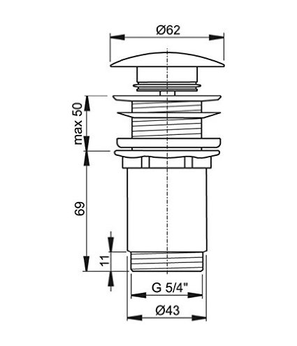 Донный клапан для сифона AlcaPlast   A395 - 1