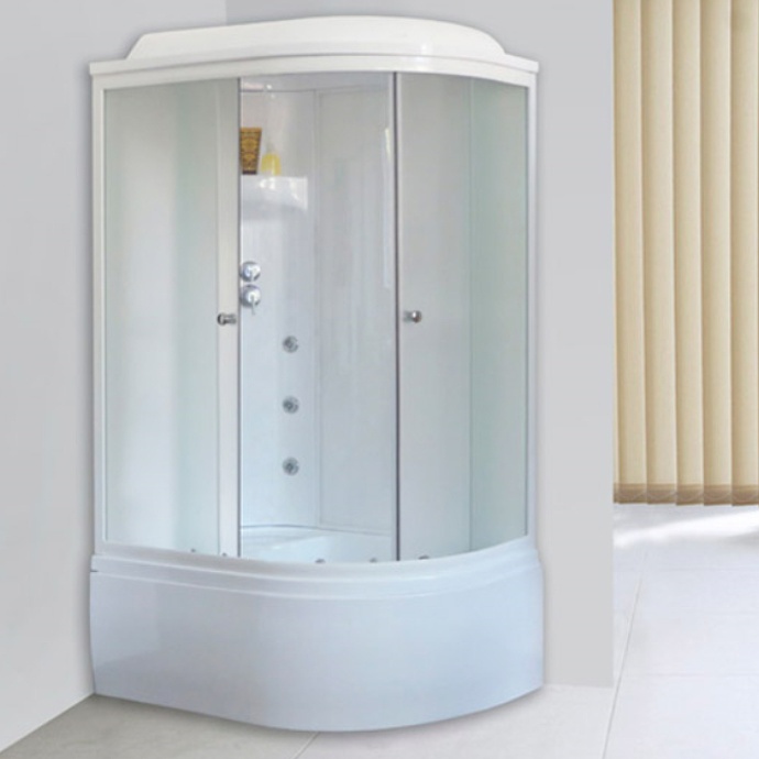 Душевая кабина Royal Bath BK 120x80 L профиль белый стекло матовое с гидромассажем RB8120BK3-WC-L - 1