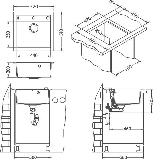 Мойка кухонная Alveus Formic Granital 20 arctic 1128395 - 2