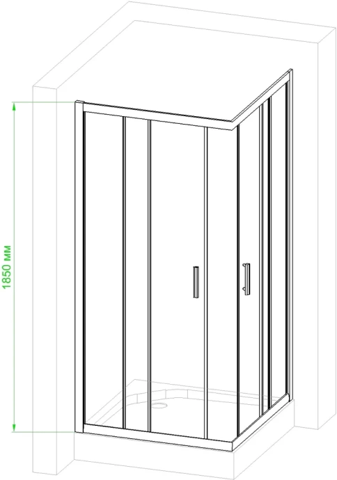 Душевой уголок Royal Bath HPD 90х90 профиль черный стекло матовое RB90HPD-C-BL - 3