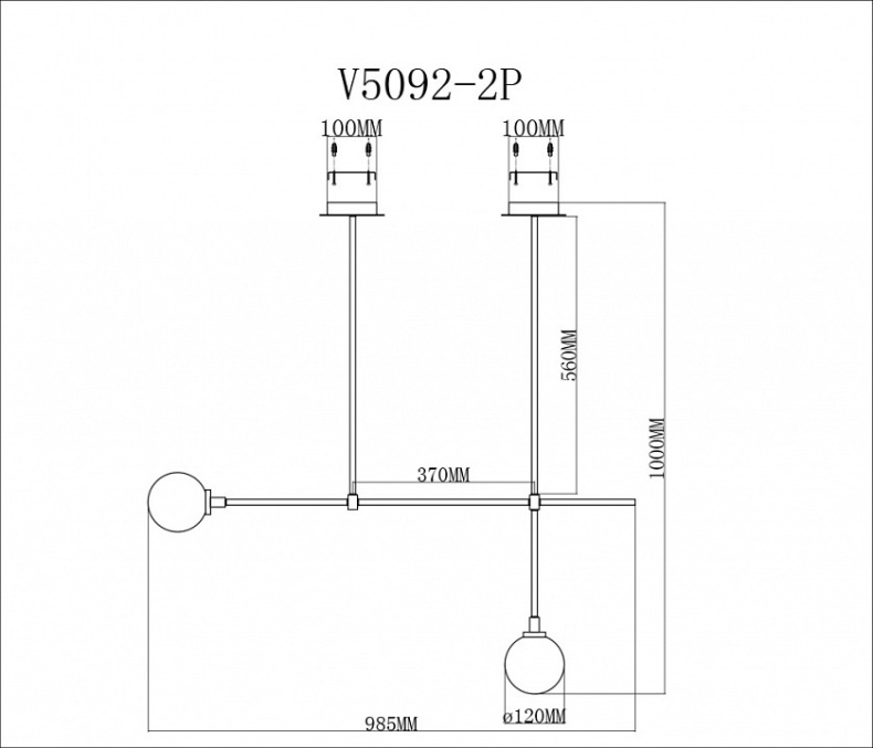 Светильник на штанге Moderli Lingdal V5092-2P - 1