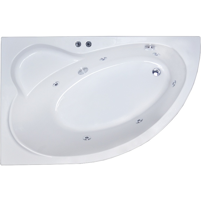 Ванна акриловая Royal Bath Alpine Standart 160x100 L с гидромассажем белый RB819101ST-L - 0