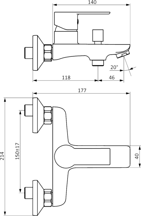 Смеситель для ванны с душем STWORKI Хельсинки HFHS10000 428836 - 7