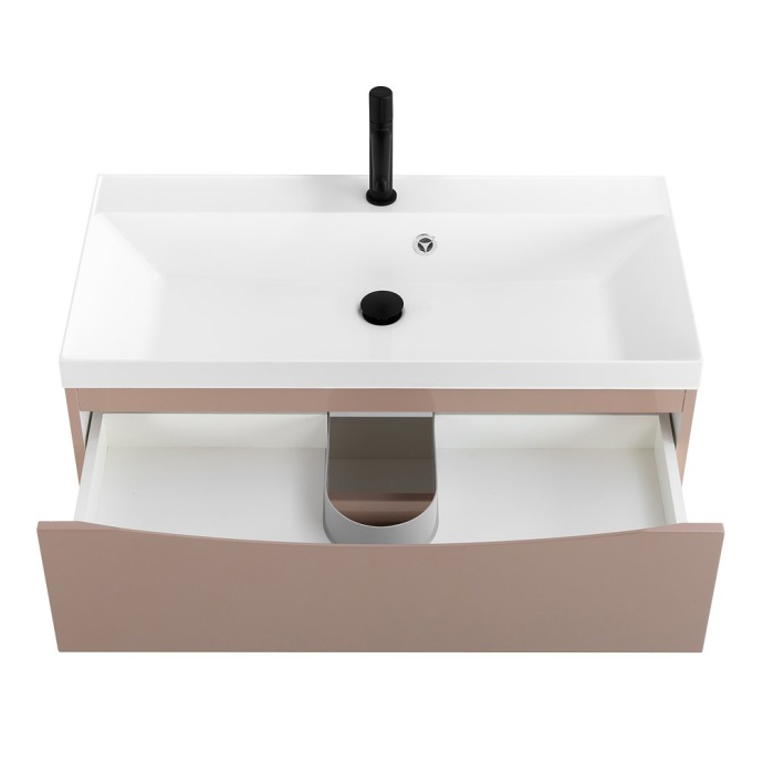 Тумба с раковиной Belbagno Marino 80 бежевый матовый - 8