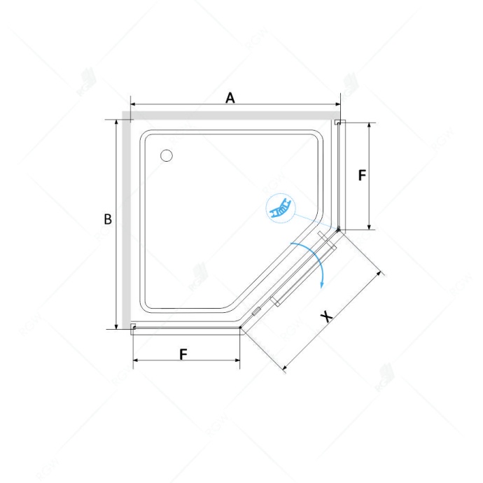 Душевой уголок RGW Hotel HO-084-B 90x90 профиль черный стекло тонированное 350608499-34 - 2