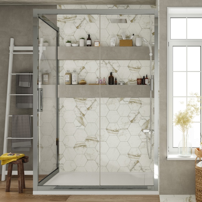 Душевой уголок STWORKI Эстерсунд DE019R80110200CH 110x80 см профиль хром глянец 3GW038TTKK000 - 0