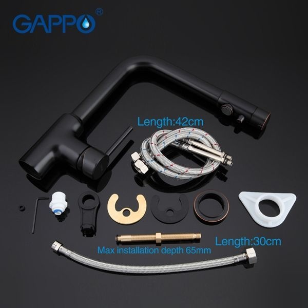 Смеситель для кухни Gappo черный матовый G4390-10 - 3