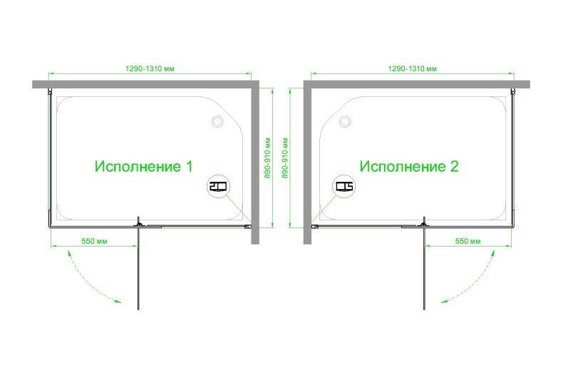 Душевой уголок Royal Bath HPVD 130х90 профиль белый стекло матовое RB9130HPVD-C - 3