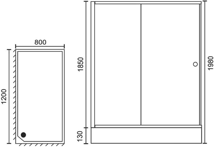 Душевой уголок Royal Bath HP 120х80 L с поддоном профиль хром стекло прозрачное RB8120HP-T-CH-L - 5