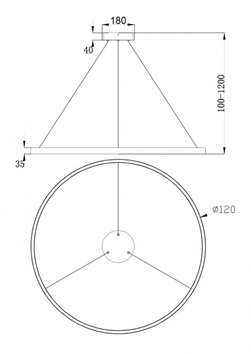 Подвесной светодиодный светильник Maytoni Rim MOD058PL-L65BS4K - 3