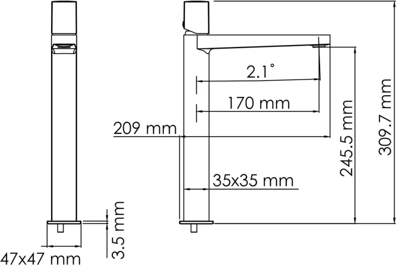 Смеситель для раковины Wasserkraft Naab хром 8603H - 8