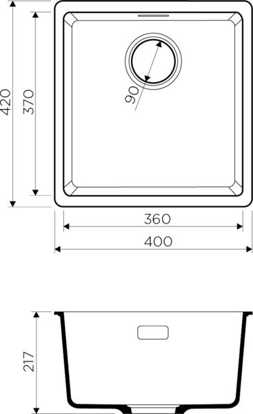 Мойка кухонная Omoikiri Kata 40-U-SA бежевая 4993422 - 1