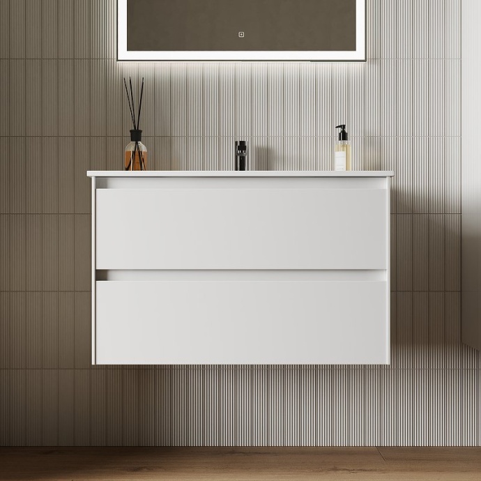 Тумба под раковину подвесная Sancos Cento 80 белая глянцевая CN80W - 1