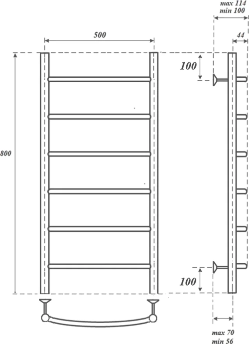 Полотенцесушитель водяной Point Афина 50х80 бронзовый PN04158BR - 1