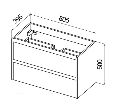 Тумба под раковину Belbagno Kraft 39 80 белый матовый KRAFT 39-800/390-2C-SO-BO - 3