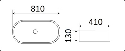 Раковина накладная Ceramalux N 81 черный  78327MB - 3