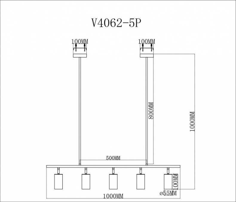 Светильник на штанге Moderli Section V4062-5P - 1