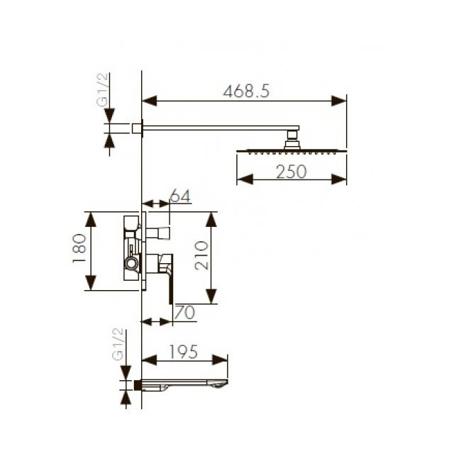 Душевая система KAISER Linear  59077 - 1