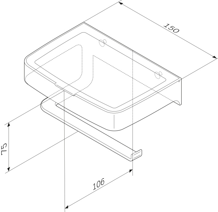 Держатель туалетной бумаги AM.PM Inspire V2.0 A50A341500 с полочкой для телефона и контейнером - 5