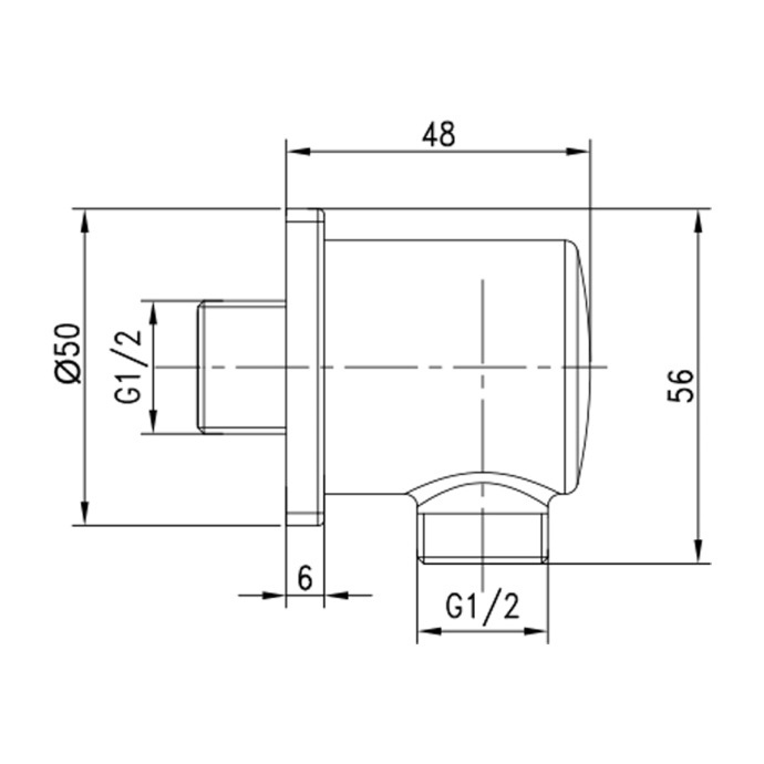 Подключение для душевого шланга Lemark LM5983CW для LM5922CW, LM5929CW, хром/белый - 1