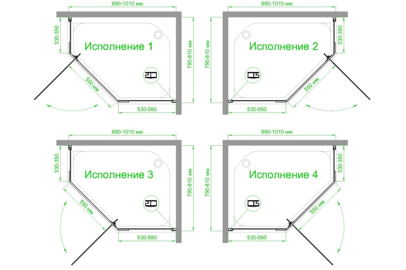 Душевой уголок Royal Bath TR 80х100 профиль черный стекло прозрачное RB1080TR-T-BL - 3