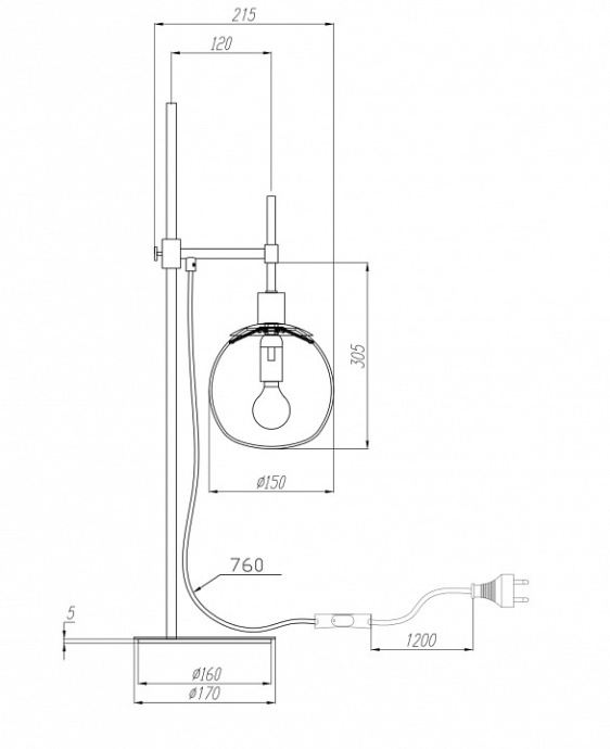 Настольная лампа декоративная Maytoni Erich MOD221-TL-01-G - 2