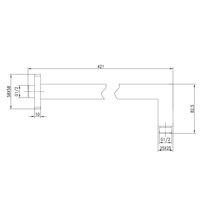 Держатель настенный Lemark LM5887C для верхнего душа для LM5822CW, LM5829CW, хром - 1