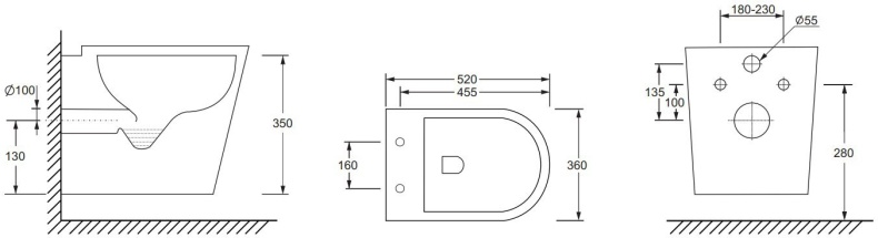 Унитаз подвесной Ceramica Nova Highlight с микролифтом, безободковый CN1804 - 6