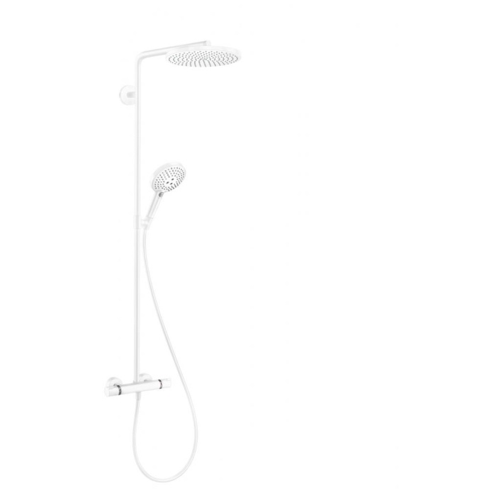 27633700 HG Raindance Select Showerpipe S 240 1jet PowderRain душевая система матовый белый - 0