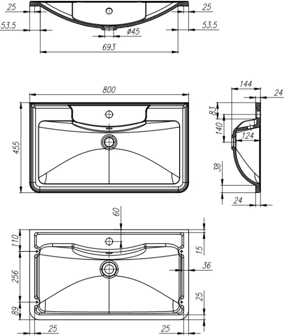 Комплект мебели BelBagno Acqua 80 белый - 14