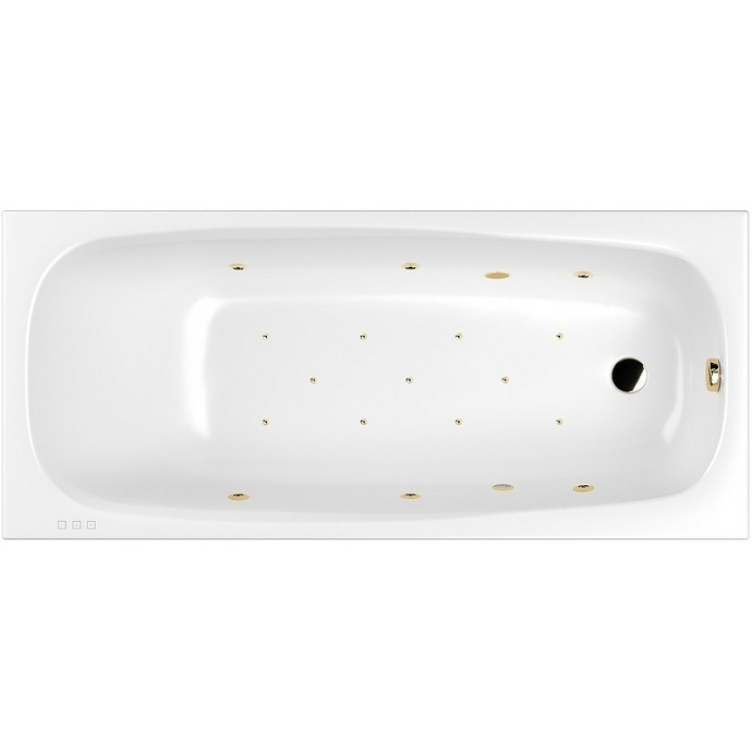 Ванна акриловая WHITECROSS Layla Slim Relax 170x75 с гидромассажем белый - золото 0122.170075.100.RELAX.GL - 0