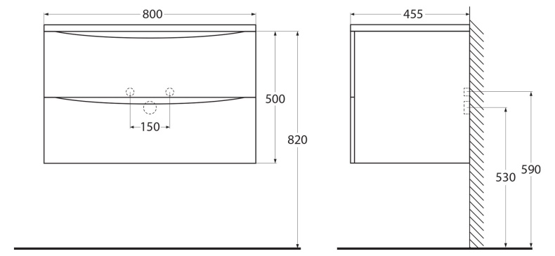 Комплект мебели BelBagno Acqua 80 темное дерево - 18