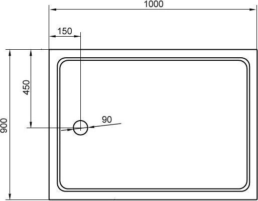 Душевой поддон Cezares TRAY 90x100 см  TRAY-A-AH-100/90-15-W - 2