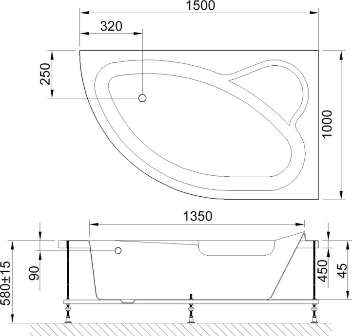 Акриловая ванна Royal bath Alpine 150x100 см (RB 819100 R) RB819100R - 1