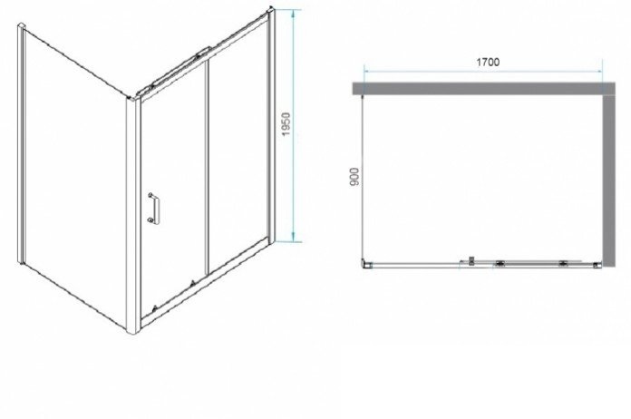 Душевой уголок RGW Passage PA-74 170x90 профиль хром стекло прозрачное 410874179-11 - 2