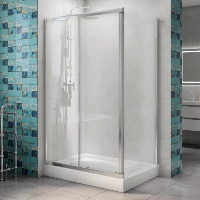 Душевой уголок BelBagno Due 120x80 профиль хром стекло прозрачное DUE-AH-1-120/80-C-CR - 0