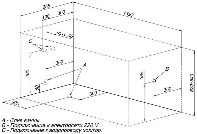 Акриловая ванна Aquanet Nord 140x70 170193 - 1