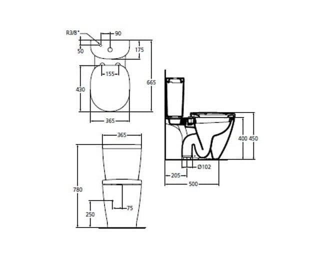 Чаша для напольного унитаза Ideal Standard Connect белый, без сиденья  E803801 - 2