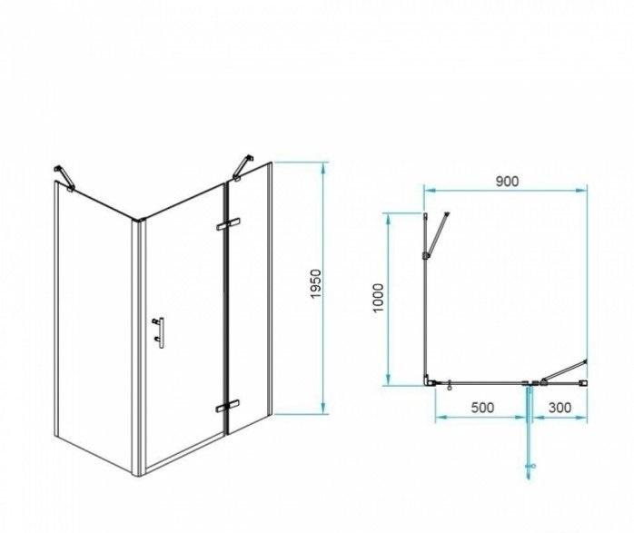 Душевой уголок RGW Passage PA-77B R 90x100 профиль черный стекло прозрачное 41087790-084R - 2