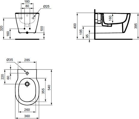 Биде подвесное Ideal Standard Connect  E772201 - 4