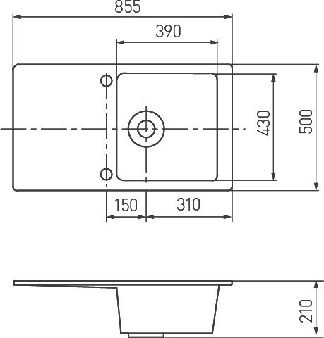 Мойка кухонная AQUATON Верона серая 1A710032VR230 - 2