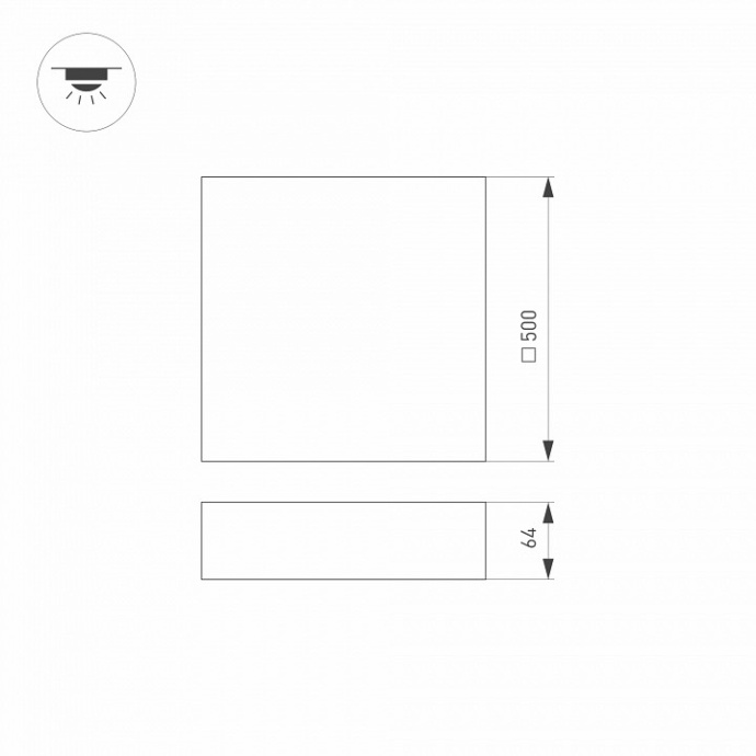 Потолочный светодиодный светильник Arlight SP-Quadro-S500x500-50W Day4000 034801 - 3