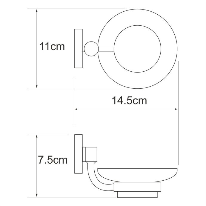 Мыльница WasserKraft Rhein хром - белый K-6229CO - 1