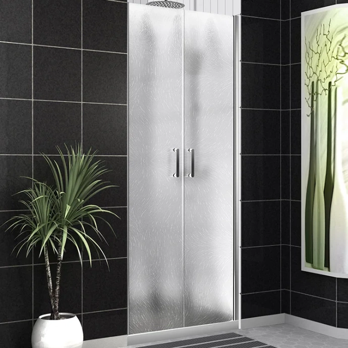 Душевая дверь в нишу BelBagno Uno 100х185 профиль хром стекло рифленое UNO-B-2-100-CH-Cr - 0