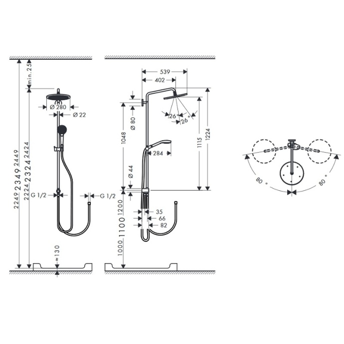 Душевая стойка Hansgrohe   26793000 - 3