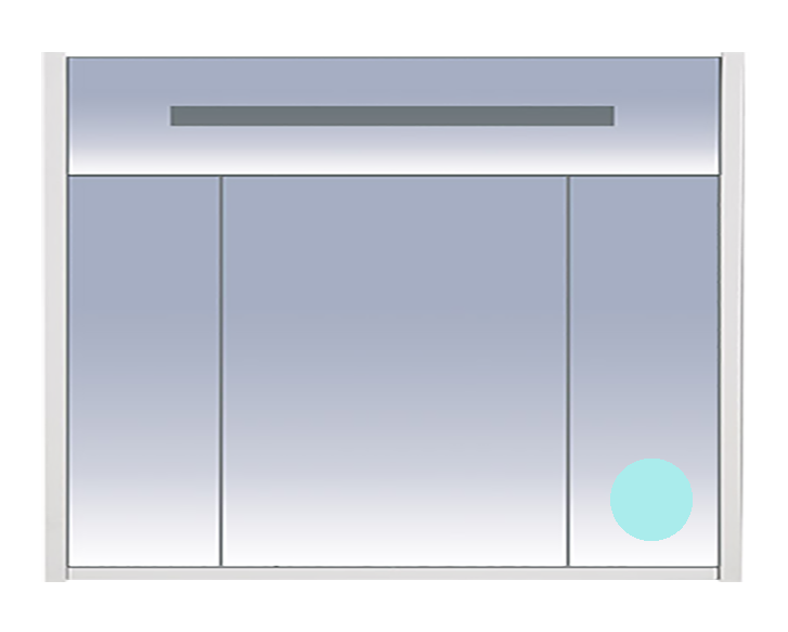 Джулия -105 Шкаф голубой зеркальный Л-Джу04105-0610 - 0