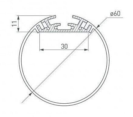 Короб подвесной 6063 TUBE 60 0213702 - 1