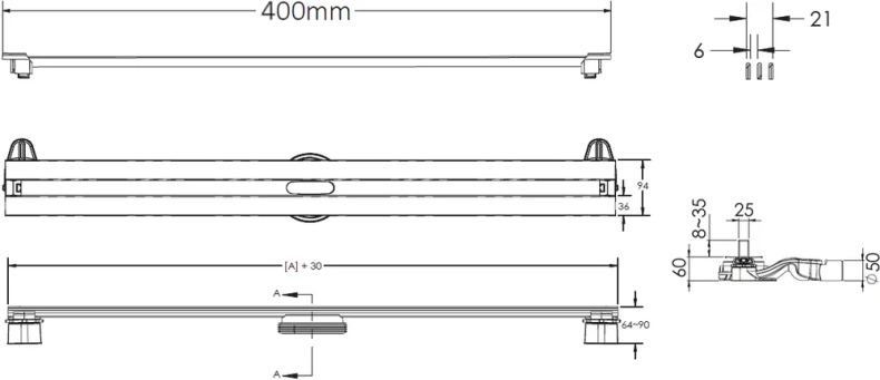 Душевой лоток Berges Super Slim 40 хром глянцевый 091177 - 1