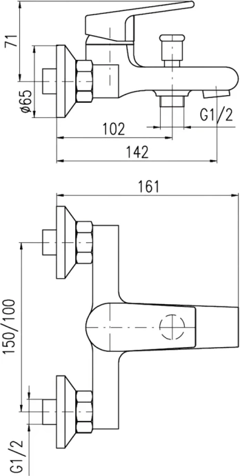 Смеситель для ванны с душем Rav Slezak Colorado черный матовый CO254.5CMAT - 1